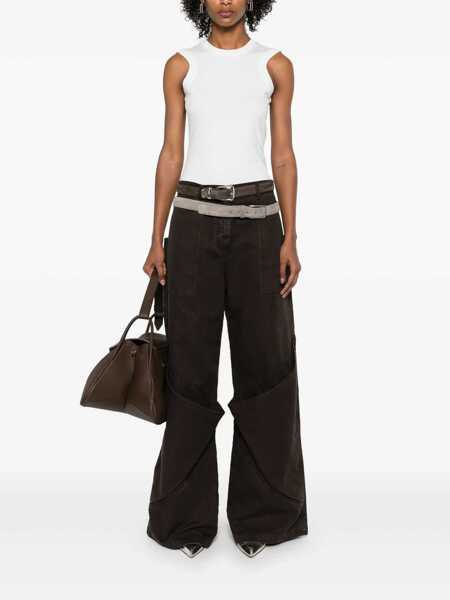 Pantaloni casual THE ATTICO The Attico Gabardine Long Pant Clothing BROWN Femei (BM 16518579) 2