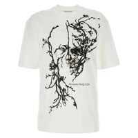 Tricouri Alexander McQueen White Cotton T-Shirt Femei