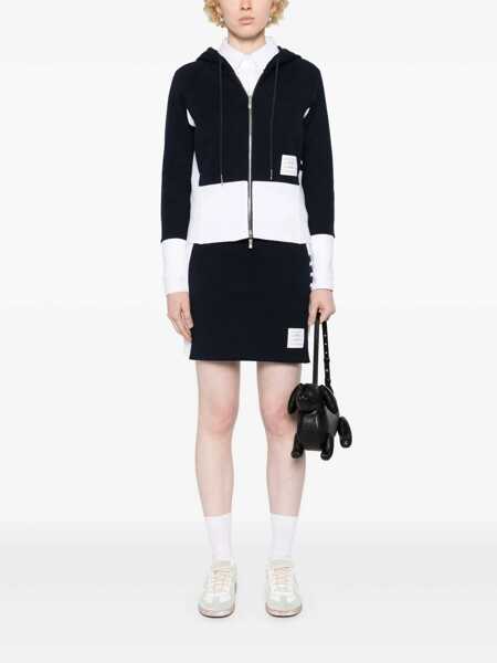 Fuste Thom Browne Thom Browne Mini Skirt W/ Engineered 4 Bar In Blocked Classic Solid Classic Loopback Jersey Clothing BLUE Femei (BM 16526673) 2