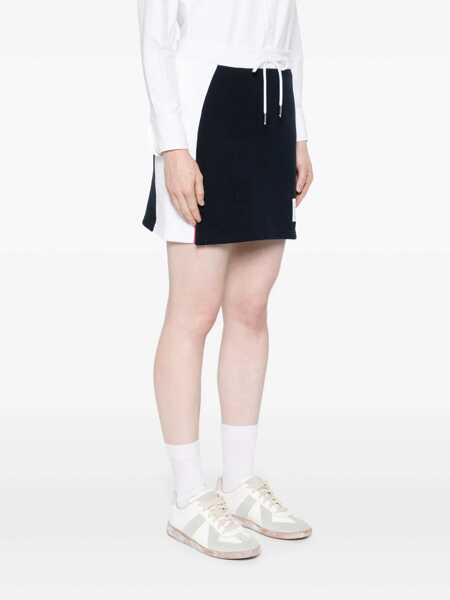 Fuste Thom Browne Thom Browne Mini Skirt W/ Engineered 4 Bar In Blocked Classic Solid Classic Loopback Jersey Clothing BLUE Femei (BM 16526673) 3