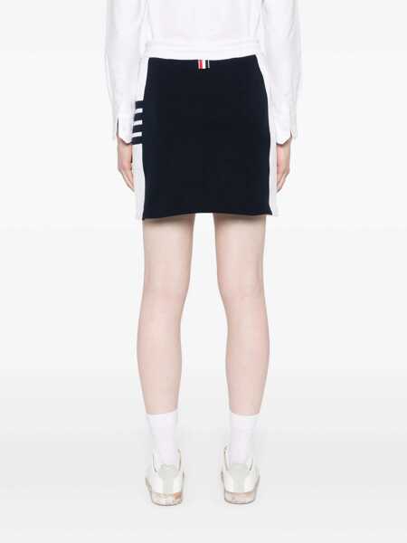 Fuste Thom Browne Thom Browne Mini Skirt W/ Engineered 4 Bar In Blocked Classic Solid Classic Loopback Jersey Clothing BLUE Femei (BM 16526673) 4