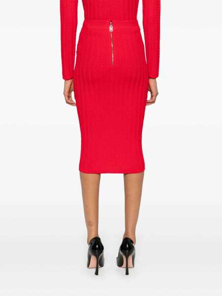 Fuste Elisabetta Franchi Elisabetta Franchi Midi Skirt RED Femei (BM 16531707) 4