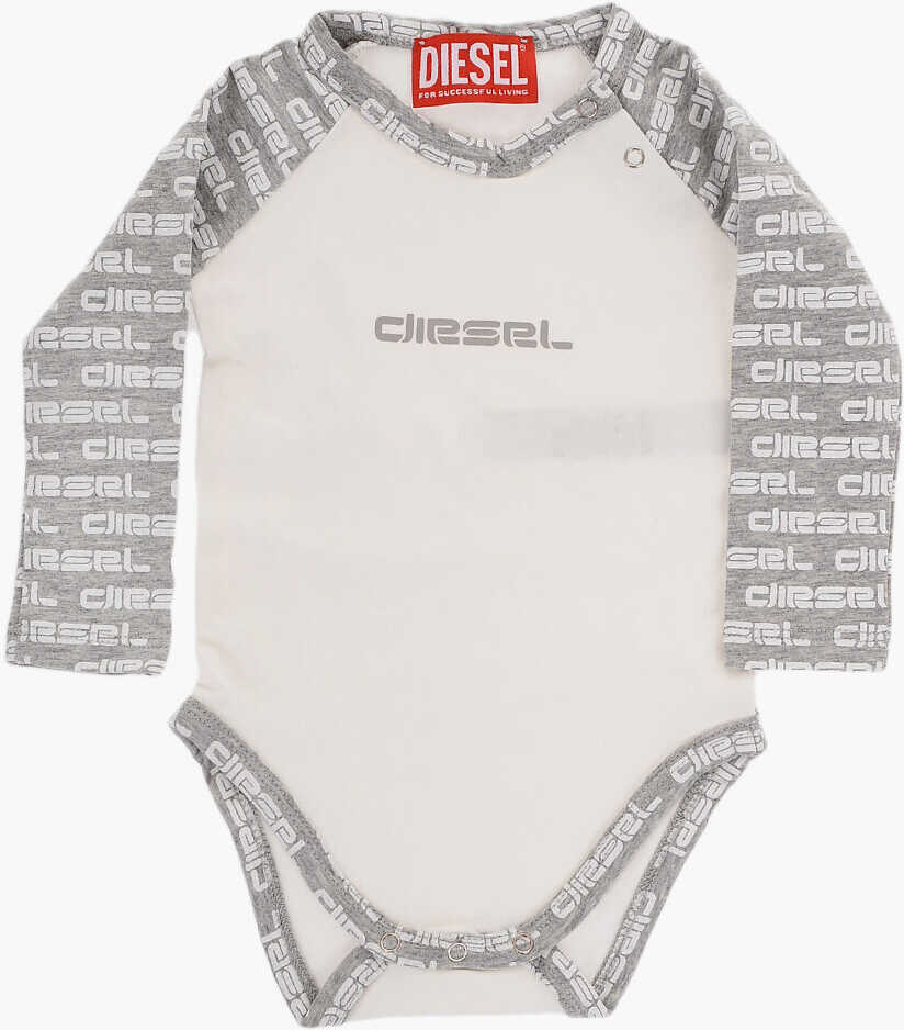 Caciuli Diesel All-Over Printed Ujerbox-Nb Body Beanie And Bib Set White Baieti (BM 16538895) 2