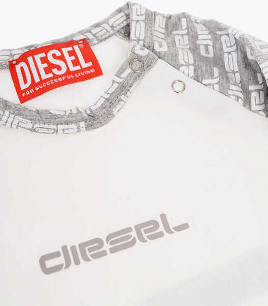 Caciuli Diesel All-Over Printed Ujerbox-Nb Body Beanie And Bib Set White Baieti (BM 16538895) 3