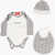 Diesel All-Over Printed Ujerbox-Nb Body Beanie And Bib Set White