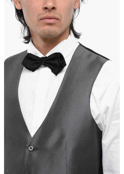 Veste costum CORNELIANI Two-Tone Silk Waistcoat Black Barbati (BM 16539000) 3