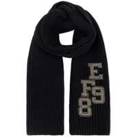 Esarfe ELISABETTA FRANCHI BLACK RIBBED SCARF Femei