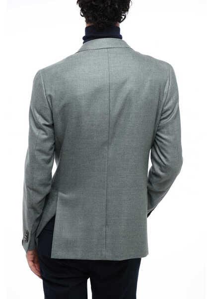 Sacouri CORNELIANI Half-Lined Silk Blend Blazer With Patch Pockets Green Barbati (BM 16539441) 2