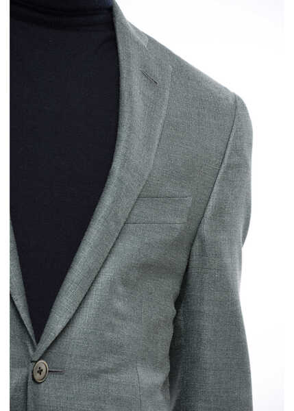 Sacouri CORNELIANI Half-Lined Silk Blend Blazer With Patch Pockets Green Barbati (BM 16539441) 3