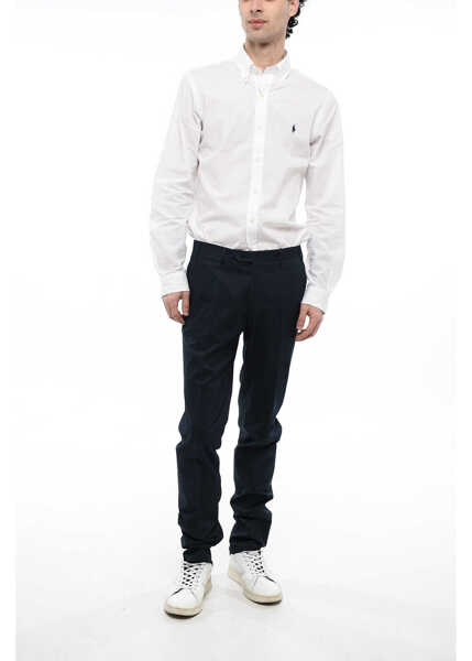 Pantaloni eleganti CORNELIANI Cc Collection Cotton Right Pants Blue Barbati (BM 16539738) 4