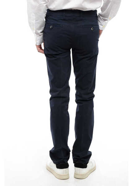 Pantaloni casual CORNELIANI Id Cotton Blend Slim Fit Chinos Pants Blue Barbati (BM 16539789) 2