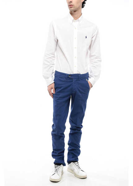 Pantaloni casual CORNELIANI Id Linen And Cotton-Blended Pants Blue Barbati (BM 16539816) 4