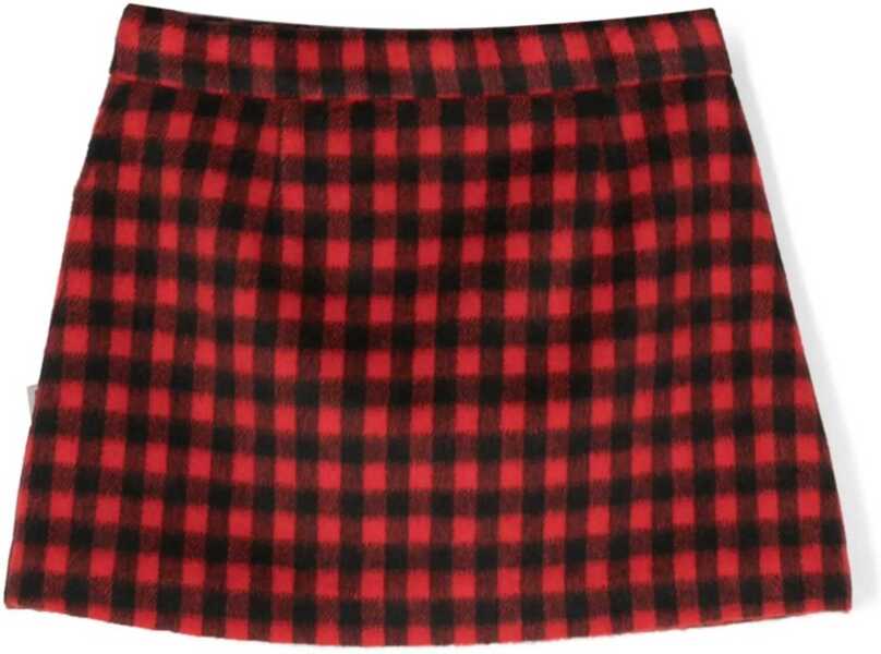 Fuste N21 Kids Buffalo Checked Wool Blend Skirt With Front Buttoning Black Fete (BM 16539927) 2