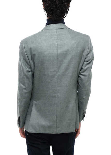 Sacouri CORNELIANI Half-Lined Silk Blend Blazer With Patch Pockets Green Barbati (BM 16540011) 2