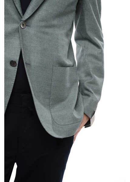 Sacouri CORNELIANI Half-Lined Silk Blend Blazer With Patch Pockets Green Barbati (BM 16540011) 3