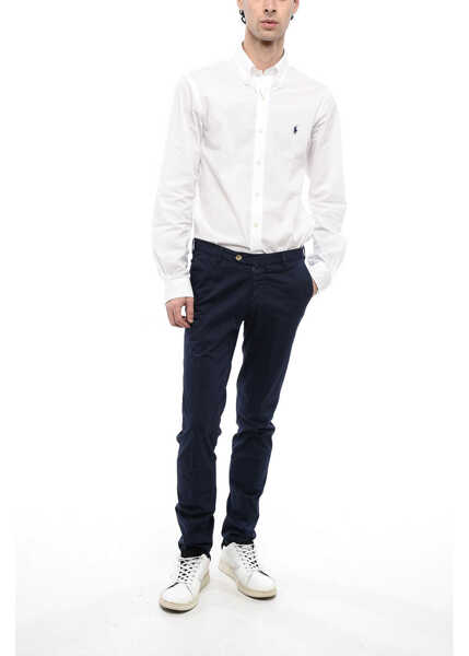 Pantaloni casual CORNELIANI Id Chino Pants With Welt Pockets Blue Barbati (BM 16540122) 4