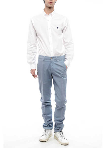 Pantaloni casual CORNELIANI Id Pinstriped Chino Pants Light Blue Barbati (BM 16540185) 4