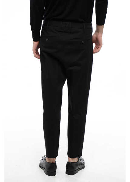 Pantaloni casual Neil Barrett Double-Pleated Mick Stretch Cotton Pants Black Barbati (BM 16540206) 2