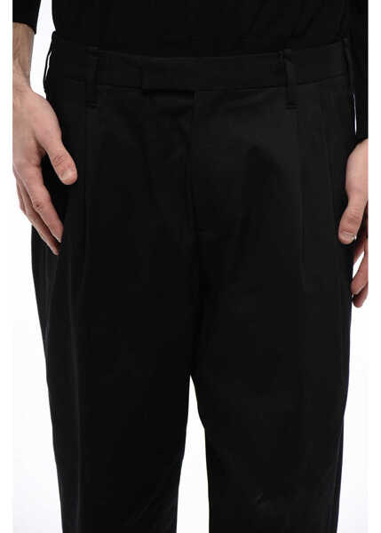 Pantaloni casual Neil Barrett Double-Pleated Mick Stretch Cotton Pants Black Barbati (BM 16540206) 3