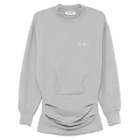 Rochii THE ATTICO The Attico Gray Cotton Short Dress With A Crew Neck