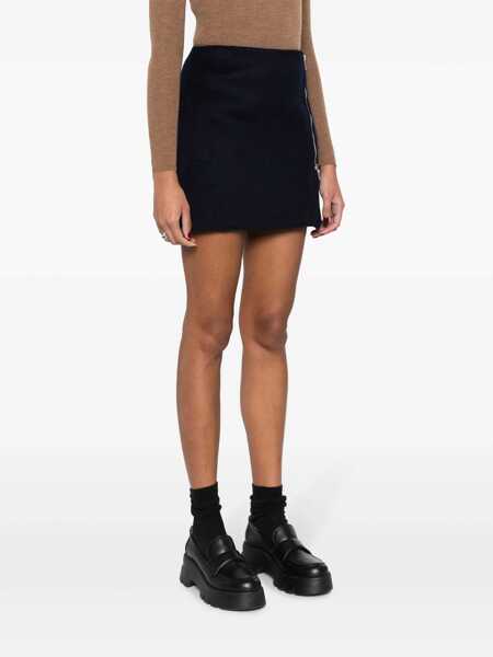 Fuste P.A.R.O.S.H. P.A.R.O.S.H. A-Line Side Zip-Fastening Miniskirt BLUE Femei (BM 16543119) 3