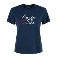 Tricouri MC2 Saint Barth Blue Cotton T-Shirt With Après Ski Embroidery Femei