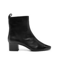 Bocanci Carel Paris Black Lamb/Patent Leather Boo Shoes Femei