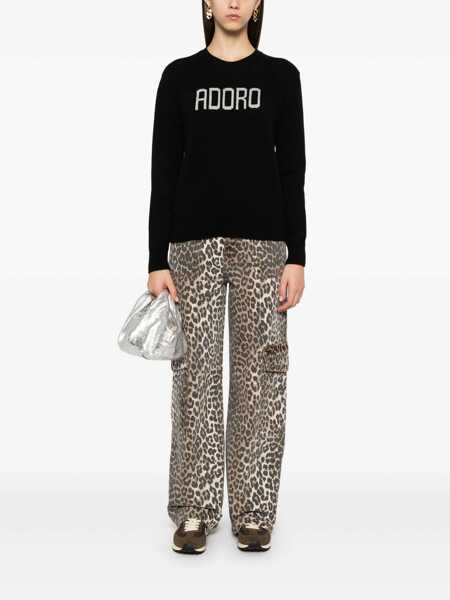 Pulovere Mc2 Saint Barth MC2 Saint Barth Black Sweater With Adoro Print Black Femei (BM 16544166) 2