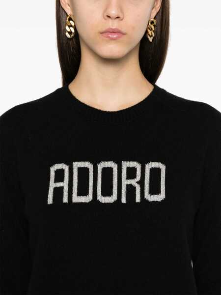 Pulovere Mc2 Saint Barth MC2 Saint Barth Black Sweater With Adoro Print Black Femei (BM 16544166) 5