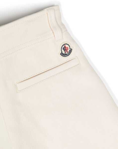 Pantaloni scurti Moncler Cuffed Hem Cotton Twill Shorts White Baieti (BM 16545264) 3