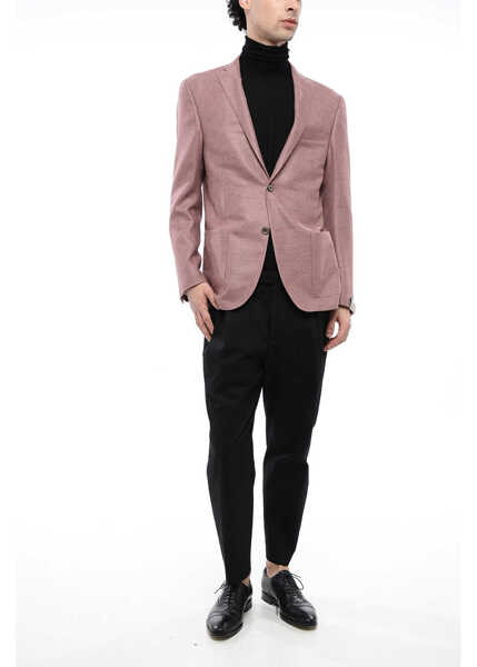 Sacouri elegante CORNELIANI Silk And Virgin Wool Side Vents Notch Lapel Gate 2-Button Bl Pink Barbati (BM 16545297) 4