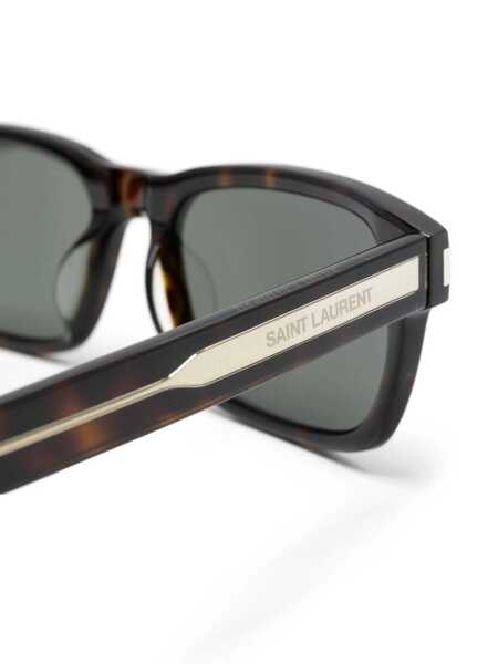 Ochelari de soare Saint Laurent Saint Laurent Printed Acetate SL 662 Sunglasses Brown Barbati (BM 16545999) 3