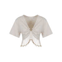 Tricouri Rabanne T-shirts And Polos Beige Femei
