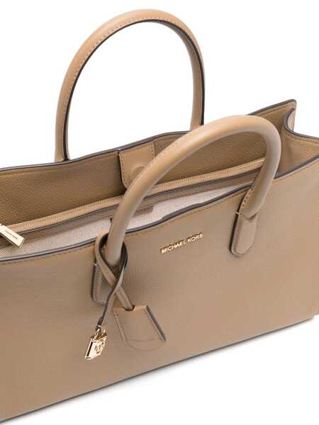 Genti de mana Michael Kors Scarlett Beige Handbag With Logo Lettering On The Front And Hanging Key Fob In Grained Leather Woman Beige Femei (BM 16560966) 5
