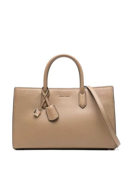 Genti de mana Michael Kors Scarlett Beige Handbag With Logo Lettering On The Front And Hanging Key Fob In Grained Leather Woman Beige Femei (BM 16560966) 1
