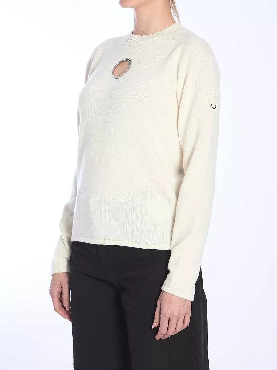 Pulovere MONCLER x WILLOW SMITH White Wool Sweater WHITE Femei (BM 16560981) 2