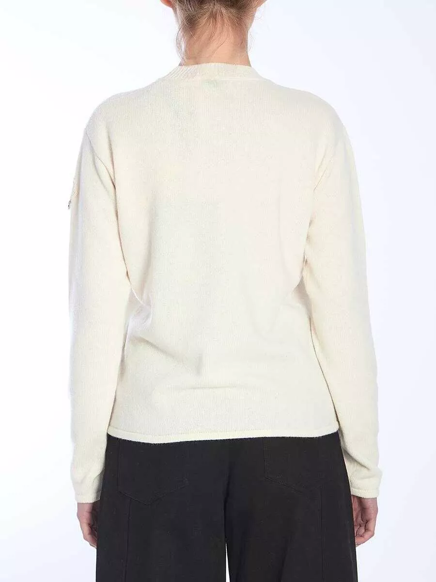 Pulovere MONCLER x WILLOW SMITH White Wool Sweater WHITE Femei (BM 16560981) 4