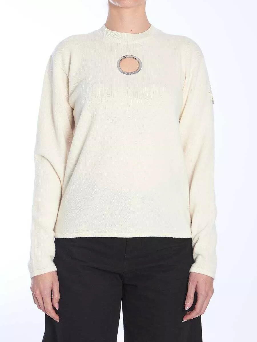 Pulovere MONCLER x WILLOW SMITH White Wool Sweater WHITE Femei (BM 16560981) 1