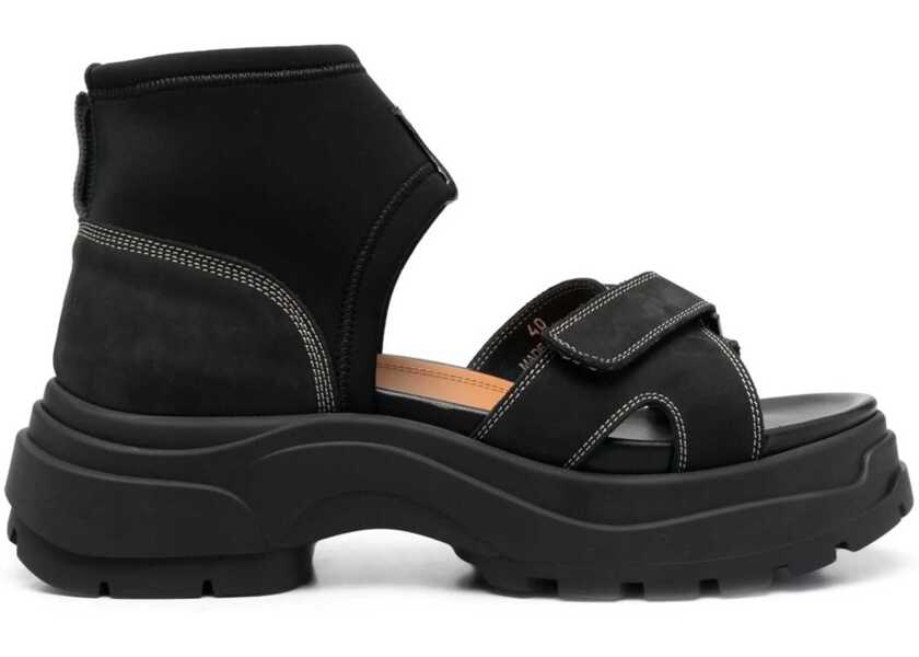 Sandale fara toc Maison Margiela Suede Sandals With Tank Sole Black Femei (BM 16565070) 1