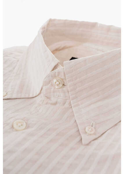 Camasi casual CORNELIANI Id Jacquard Silk Blend Button-Down Shirt Beige Barbati (BM 16565172) 2