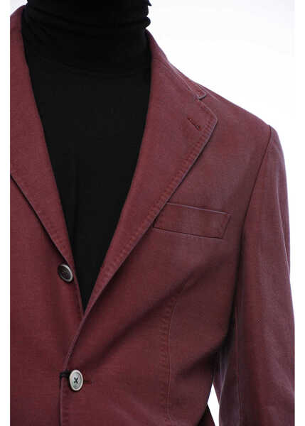 Sacouri CORNELIANI Id Cotton Side Vents Notch Lapel 3-Button Blazer Burgundy Barbati (BM 16565304) 3
