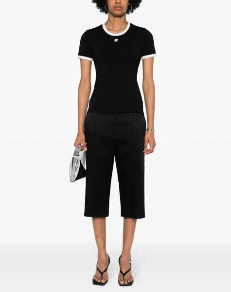 Tricouri COURRGES Logo T-Shirt BLACK/HERITAGE WHITE Femei (BM 16565466) 2