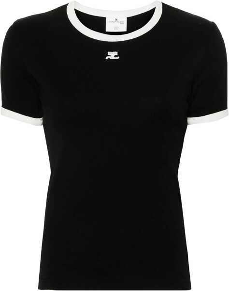 Tricouri COURRGES Logo T-Shirt BLACK/HERITAGE WHITE Femei (BM 16565466) 1