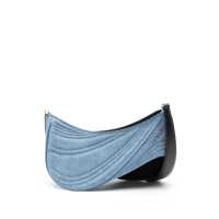 Genti de umar Mugler 'Medium Denim Spiral Curve 01' Shoulder Bag Femei