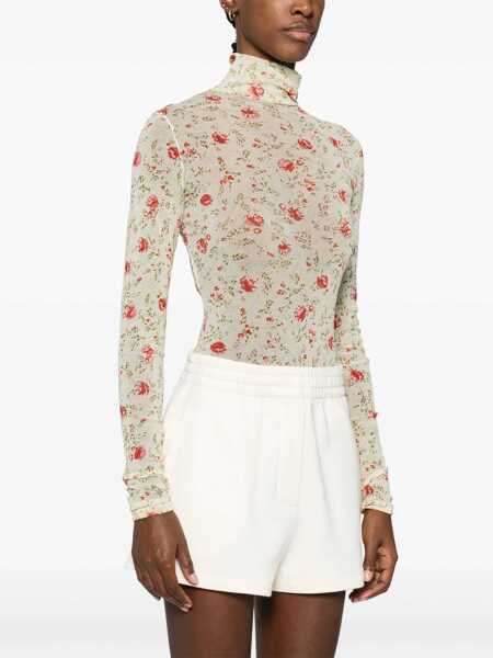 Body-uri Prada Prada Floral Mesh Bodysuit Red Femei (BM 16576875) 3
