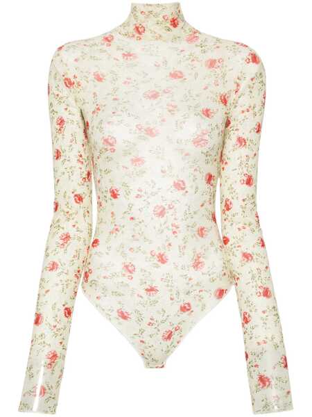 Body-uri Prada Prada Floral Mesh Bodysuit Red Femei (BM 16576875) 1
