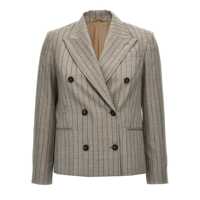 Sacouri Brunello Cucinelli Double-Breasted Blazer 'Monile' Femei