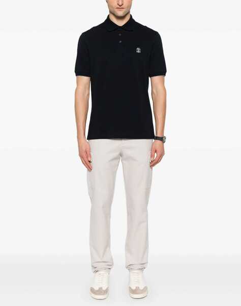Tricouri Polo Brunello Cucinelli Polo Shirt NAVYGRIGIO Barbati (BM 16584342) 2