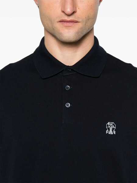 Tricouri Polo Brunello Cucinelli Polo Shirt NAVYGRIGIO Barbati (BM 16584342) 4