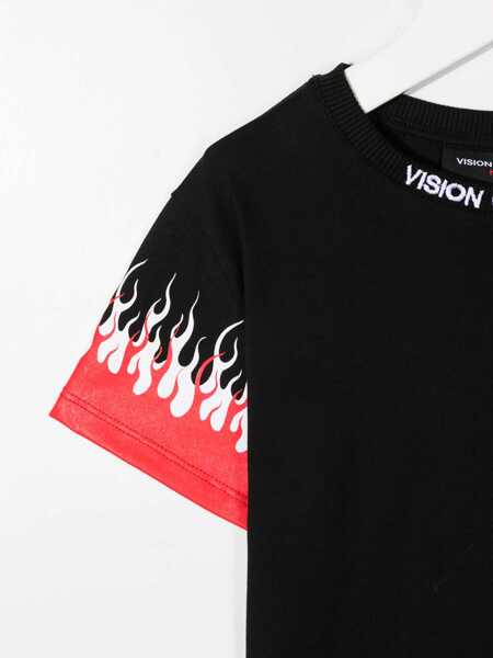 Tricouri Vision of Super Black Kids Tshirt With Double Flame BLACK Baieti (BM 16584486) 3